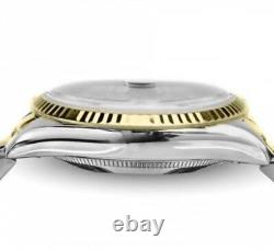 1987 Rolex Datejust 36mm White Diamond Dial Fluted Bezel Two Tone Jubilee Watch