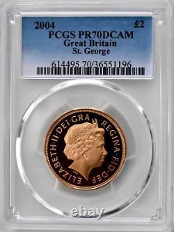 2004 Gold £2 Sovereign Proof PR70DCAM PCGS Great Britain Two Pound Double