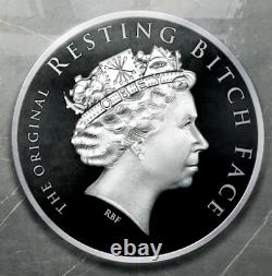2019 1OZ Resting Bitch Face Proof Silver Shield LAST TWO Queens Beast OBEY