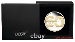 2022 60 Years of James Bond 007 SILVER PROOF $2 2oz Gilt Gilded COIN NGC PF70 ER