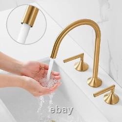 2-Lever Handle 8 Inch Bathroom Sink Faucet with Pop Up Drain Assembly 3 Hole