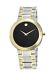 Brand New Movado Men's Stiri Yellow Gold Two Tone 40mm Black Dial Watch 0607278
