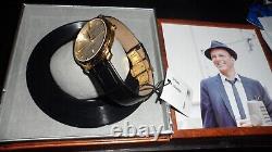 Bulova 97B204 Men's Frank Sinatra Classic Gold Tone Watch with Black Leather Band