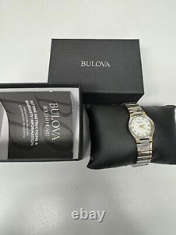 Bulova 98P104 Diamond Accented Mother-of-Pearl Dial Two Tone Women's Watch