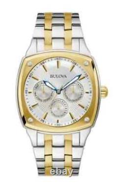 Bulova Multi-Function Two-Tone Silver Gold Men's Watch 98C142 New With Tags