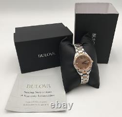 Bulova Sutton Diamond Accent Two Tone Ladies Watch 98R264 $595.00 New