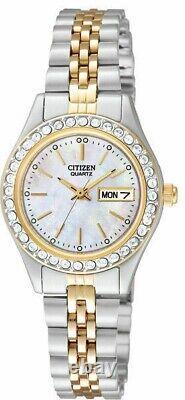 Citizen $250 Women's Two-tone Dazzling Swarovski Crystals Dress Watch Eq0534-50d