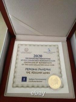 Greece, 2020, 200 euro, GOLD COIN, Persian Wars, Proof with COA, as Issued