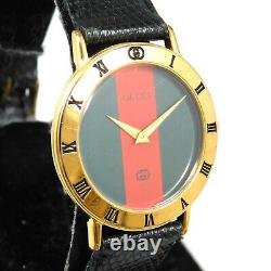 Gucci 3000m Shelly Line Dial Men's Gold Vintage Swiss Made Watch Quartz F63
