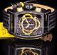 Invicta Men S1 Rally Chronograph 18k Gold Dial Black Tachy Strap Watch