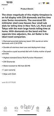 JBW Jet Setter JB-6213-E Two-tone Diamond Multiple Time Zone Men's Watch