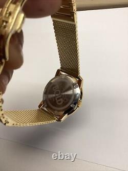 MOVADO BOLD Gold Tone Stainless Steel Quartz Watch Mesh Bracelet MB. 01.1.34.6202