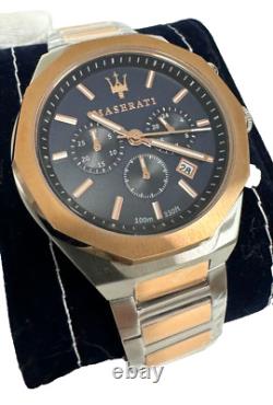 Maserati Stile 45 mm Two Tone Blue Dial Chronograph Men's Watch