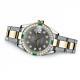 Men's Rolex Dark Grey 36mm Datejust Two Tone Side Diamonds + Emerald
