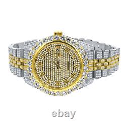 Men's Steel Ice Out Automatic Watch Roman Dial 3AAA Simulated Diamond CZ Hip Hop