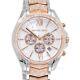 Michael Kors Oversized Whitney Womens Pave Glitz Watch Two Tone Rose Gold Silver
