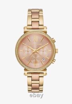 Michael Kors Women's Sofie Crystal Dial Two Tone Watch 39mm MK6584 NWT Org $275