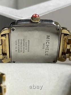Michele Diamond Deco Madison RARE Pale Blue Dial with 2 Bracelets Gold & Two Tone