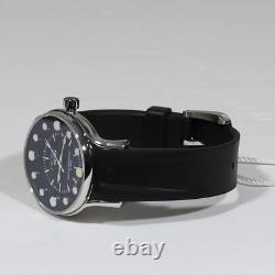 N. O. A 1675 Women's Stainless Steel Black Dial Rubber Strap Watch NW-LQ001