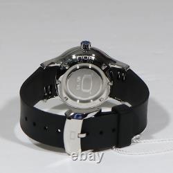 N. O. A 1675 Women's Stainless Steel Black Dial Rubber Strap Watch NW-LQ001