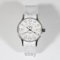 N. O. A 1675 Women's Stainless Steel White Dial Rubber Strap Watch NW-LQ002