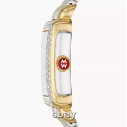 New MICHELE Deco Mid 29mm Two-Tone 18K Gold Diamond Women's Watch MWW06V000123