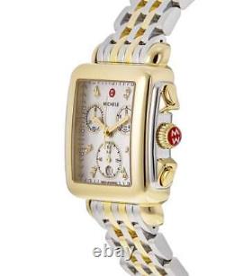 New Michele Deco Two-Tone 18K Gold Diamond Dial Women's Watch MWW06A000779