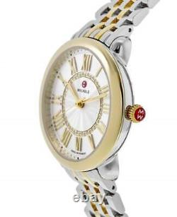 New Michele Serein Mid Two-Tone 18K Gold Diamond Dial Women's Watch MWW21B000148