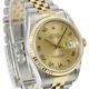 Rolex Datejust 16233 Watch Champagne Roman Dial 18k Fluted Two-tone Jubilee 36mm