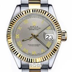 Rolex Datejust 26 MM Slate Grey Roman Numeral Dial Oyster Band Two Tone Watch
