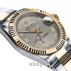 Rolex Datejust 26 MM Slate Grey Roman Numeral Dial Oyster Band Two Tone Watch