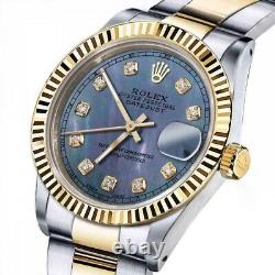 Rolex Datejust 26 MM Tahitian Pearl Diamond Dial Oyster Band Two Tone Watch