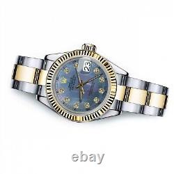 Rolex Datejust 26 MM Tahitian Pearl Diamond Dial Oyster Band Two Tone Watch