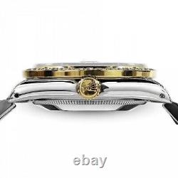 Rolex Datejust 36 MM Black Pearl Baguette Dial Diamond Bezel/lugs Two Tone Watch