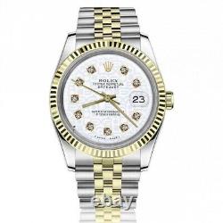 Rolex Datejust 36 MM White Jubilee Diamond Dial Jubilee Band Two Tone Watch