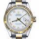 Rolex Datejust 36 Mm White Roman Numeral Dial Oyster Band Two Tone Watch