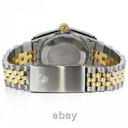 Rolex Datejust Black String Diamond Dial 31mm Diamond Bezel/lugs Two Tone Watch