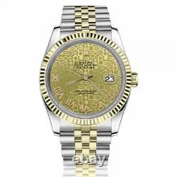 Rolex Datejust Champagne Roman Numeral Dial 36mm Two Tone Jubilee Watch