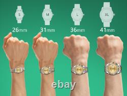 Rolex Datejust Emerald 26 MM White Pearl Dial Diamond Bezel/lugs Two Tone Watch