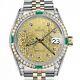Rolex Datejust Emerald 31mm Champagne Jubilee Dial Two Tone Diamond Watch