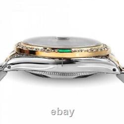 Rolex Datejust Emerald 31mm White Pearl Dial Diamond Bezel/lugs Two Tone Watch