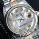 Rolex Datejust Fluted Bezel White Pearl Dial Two Tone Diamond Watch
