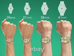 Rolex Datejust Ladies Diamond Lugs Black Dial 26mm Fluted Bezel Two Tone Watch