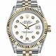 Rolex Datejust Ladies Diamond Lugs White Dial Fluted Bezel 26mm Two Tone Watch