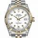Rolex Datejust Ladies Diamond Lugs White Dial Fluted Bezel 26mm Two Tone Watch