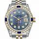 Rolex Datejust Sapphire 36 Mm Tahitian Baguette Dial Two Tone Diamond Watch