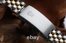 Rolex Datejust Sapphire Silver Baguette Dial Midsize Two Tone Diamond Watch