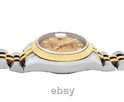 Rolex Ladies Quickset Two Tone Factory Champagne Jubilee Diamond Dial Watch 2011
