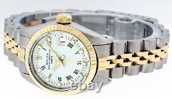 Rolex Ladies Two Tone Factory White Dial Date Watch 26MM Polished + Serviced