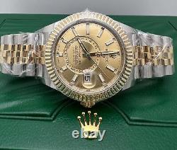 Rolex Sky Dweller 326933 42mm Champagne Dial 18K Two Tone Gold Jubilee Watch B&P